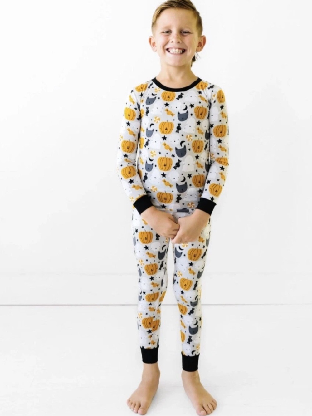 Little Sleepies Halloween Ghost Pumpkin Bamboo Pajama Set 4T Grunge Indie Preppy